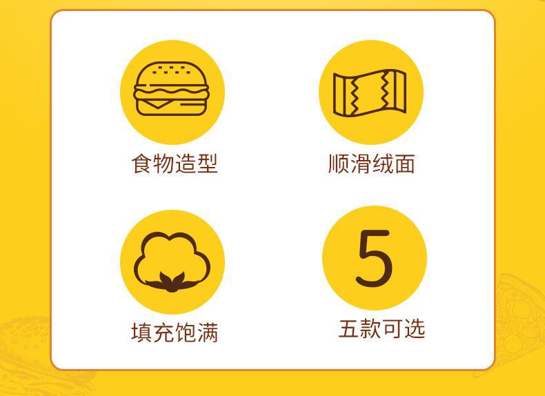 汉堡薯条泡面鸡腿小厨师玩偶毛绒玩具书包挂件钥匙扣公仔可爱挂件详情2