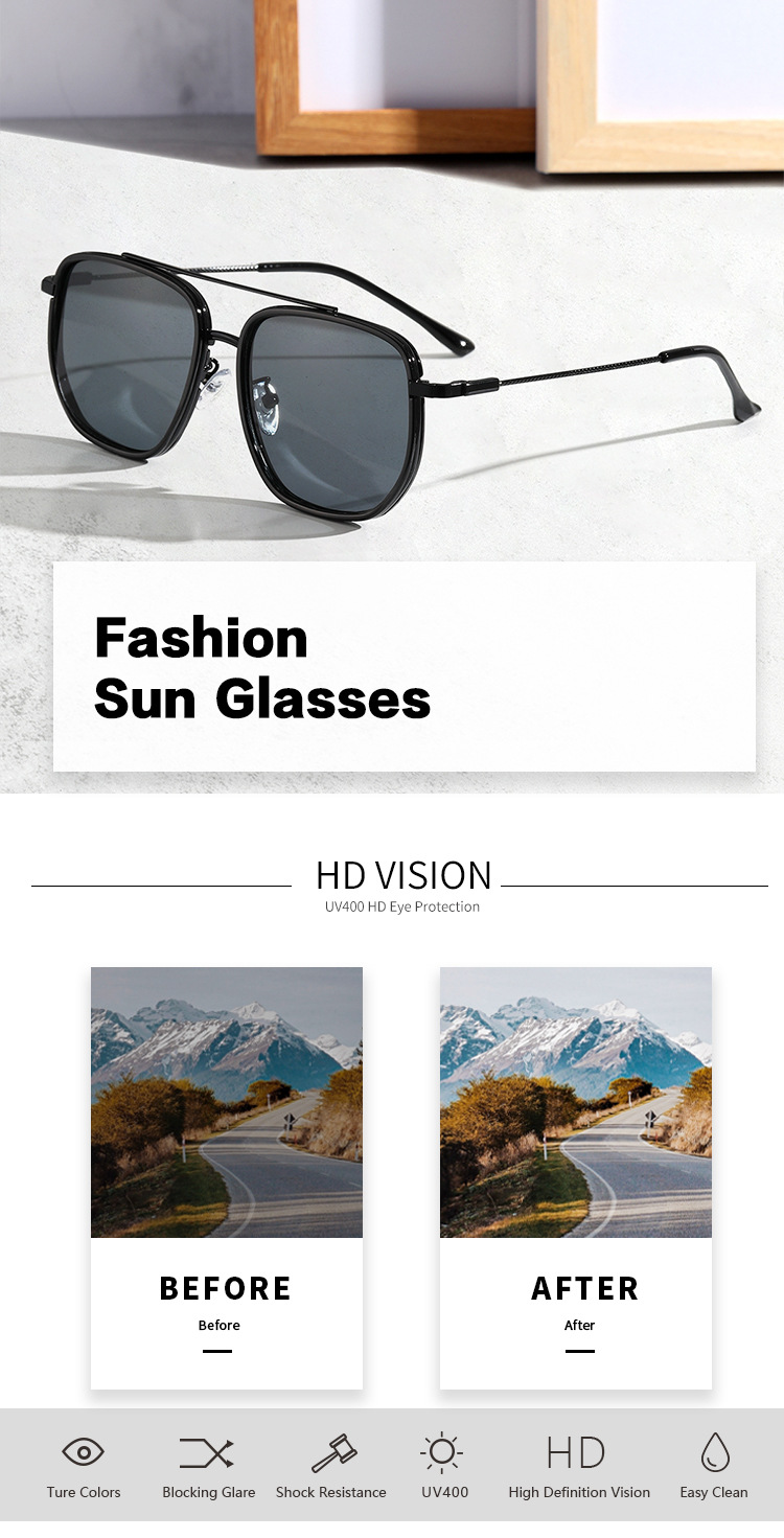 Cross-border new sunglasses, the same style as the popular ones, are fashionable and trendy bestsellers with a feminine charm. Direct sales from the manufacturer pic 4