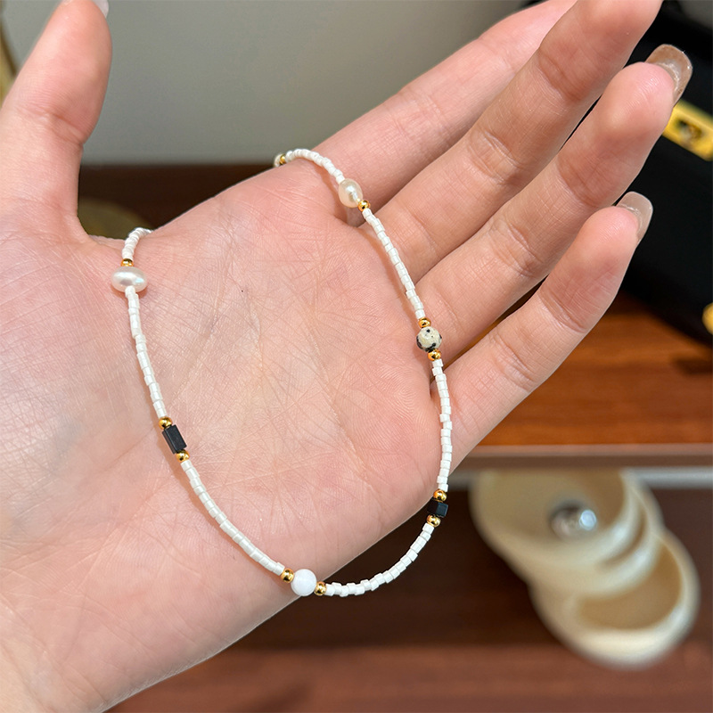 时尚清新精致高级感贝母淡水珍珠串珠项链轻奢小众气质叠戴锁骨链详情8