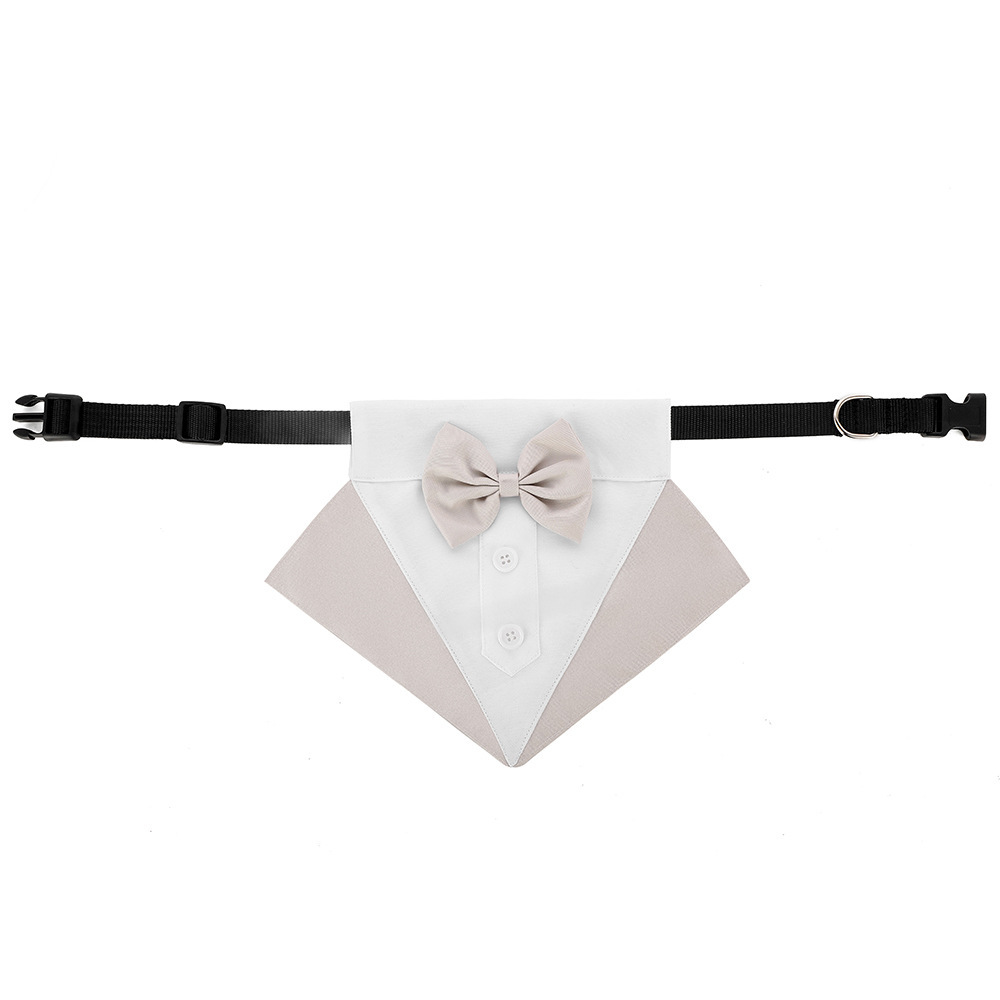 New wedding suit, pet saliva towel, dog collar, pet triangle towel, pet bow tie, wedding suit triangle towel pic 6