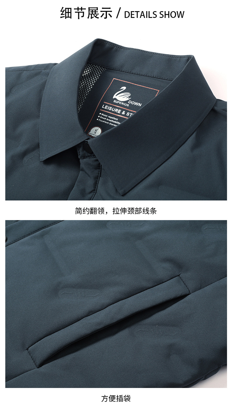 冬季轻薄羽绒服男保暖高档白鸭绒翻领外套商务休闲百搭中青年上衣详情28