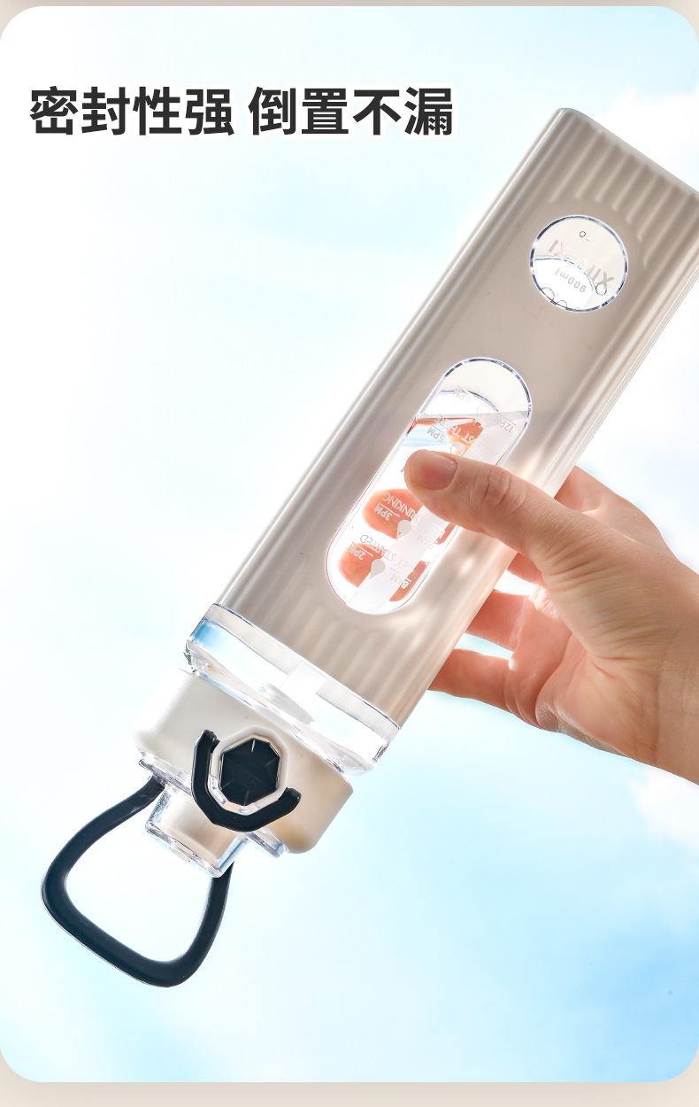 Temu亚马逊水壶弹盖手提方形水杯男户外运动直饮塑料杯学生太空杯详情9