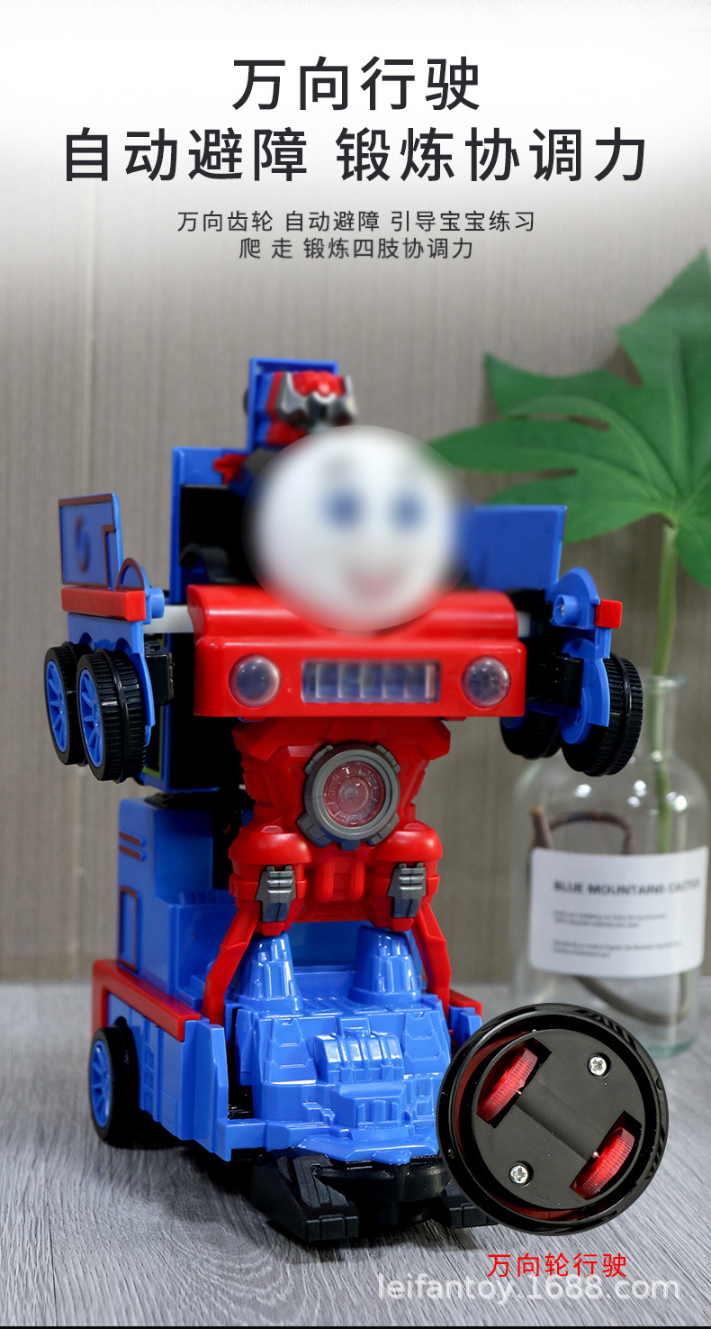 Cross-border wholesale of the same style of electric transformable train, music, light, automatic transformation robot train toys as Douyin pic 3