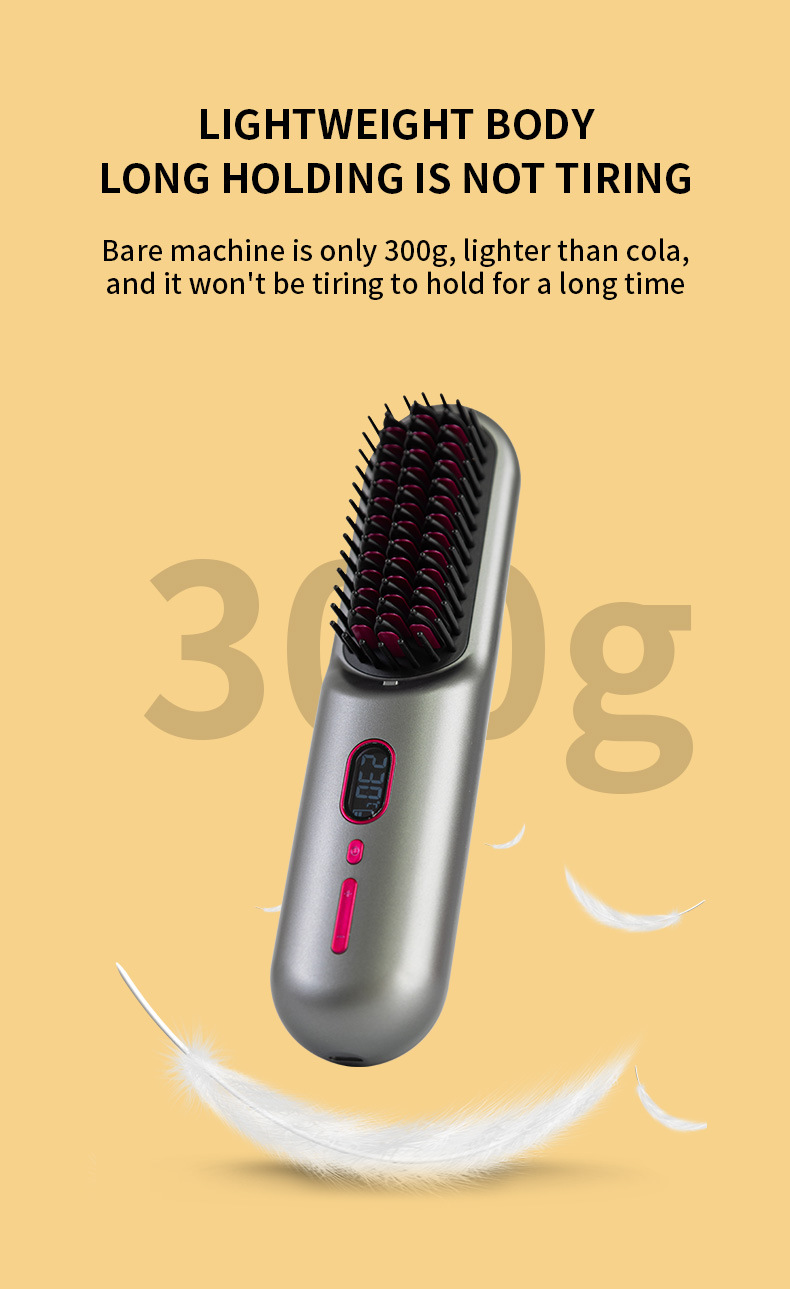 New charging hair straightening comb, wireless portable travel lazy person electric comb, negative ion non-damaging hair straightening and curling dual-purpose hair straightening device pic 9