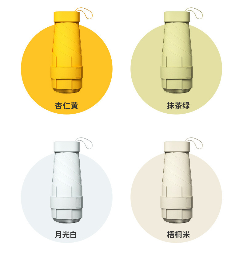 扁六折太阳伞六骨防晒遮阳超轻折叠晴雨伞拉链包卡包伞礼品广告伞详情17