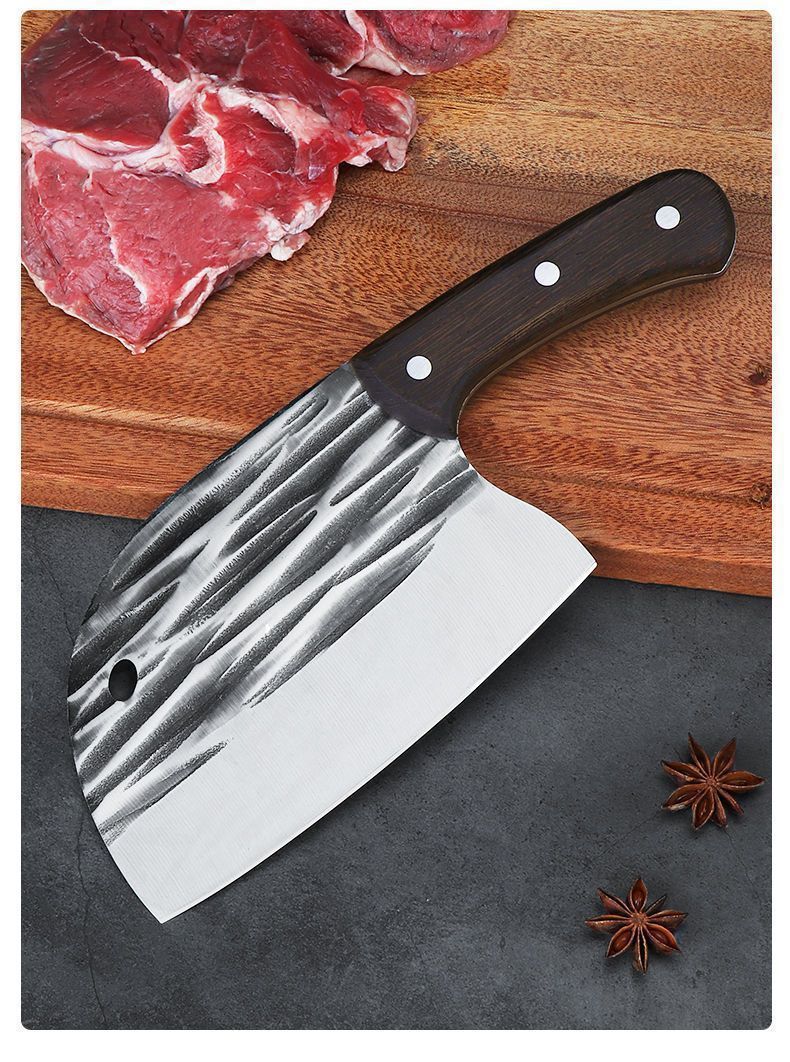 网红锻打砍切刀老头刀厨房锻打菜刀锋利砍切刀砍骨家用切片刀详情12