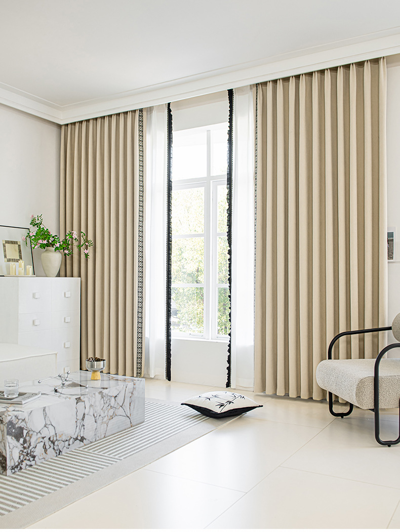 全遮光黑丝雪尼尔窗帘成品卧室客厅高级感绍兴柯桥全屋定制窗帘详情4