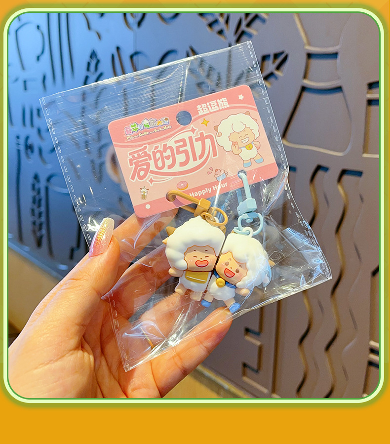 Magnetic pair pendants, bag hangers, creative and cute plush keychains pic 14