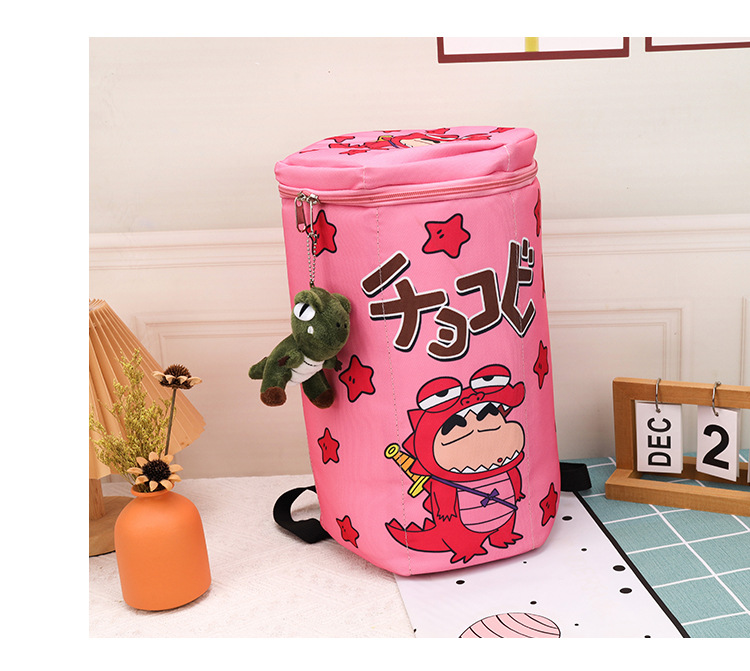 New cute schoolbag, Crayon Shin-chan, Little Crocodile box, large-capacity three-dimensional bucket bag, backpack, racket bag, trendy back pic 20