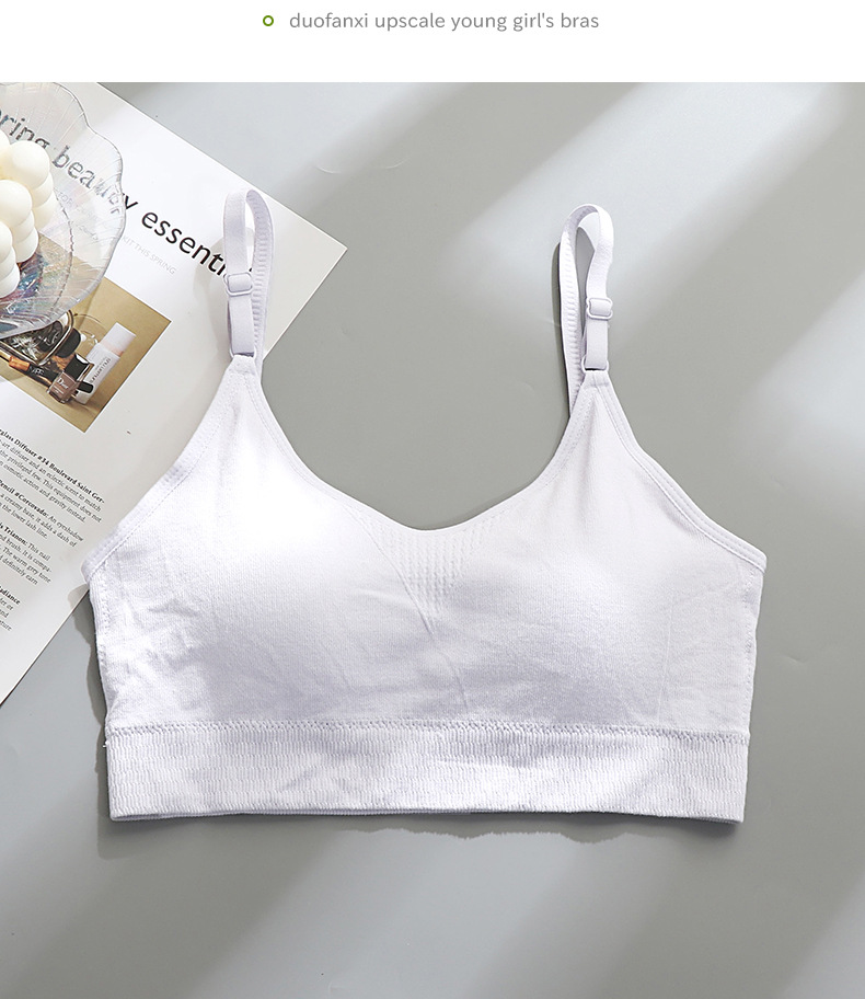 Vest-style underwear for girls, junior high school students, senior high school students, girls in their growth period, steel-ribbed fixed cup strapless bra, summer pic 17