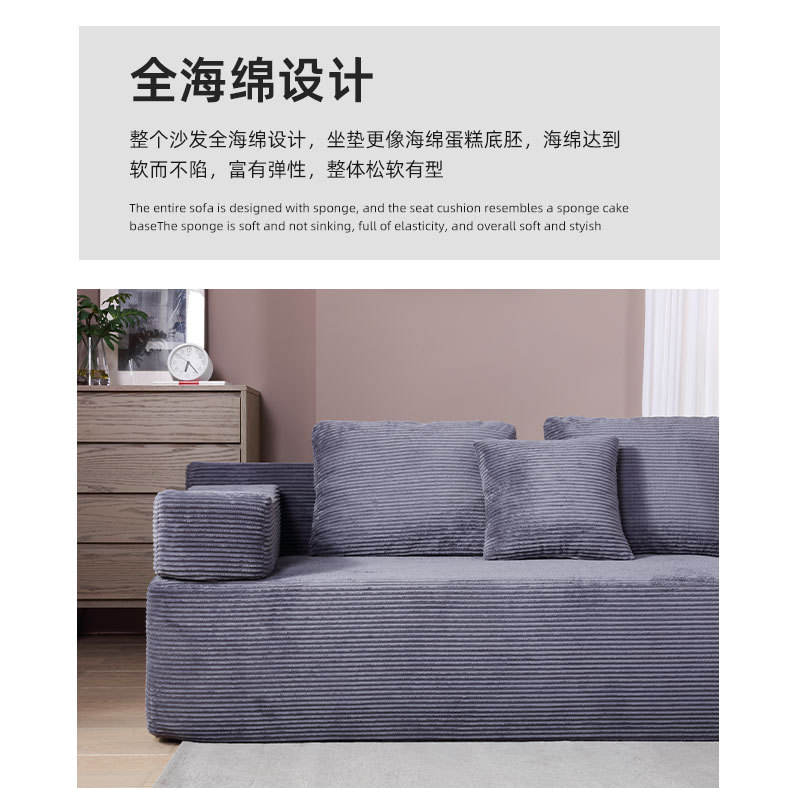 Foreign trade Italian-style high-density sponge compression sofa, small-sized apartment combination lazy lady sofa bed, living room sofa pic 3