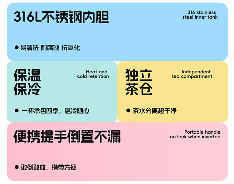 316保温杯女高颜值户外便携杯子大容量吸管杯学生儿童保温水杯壶详情2