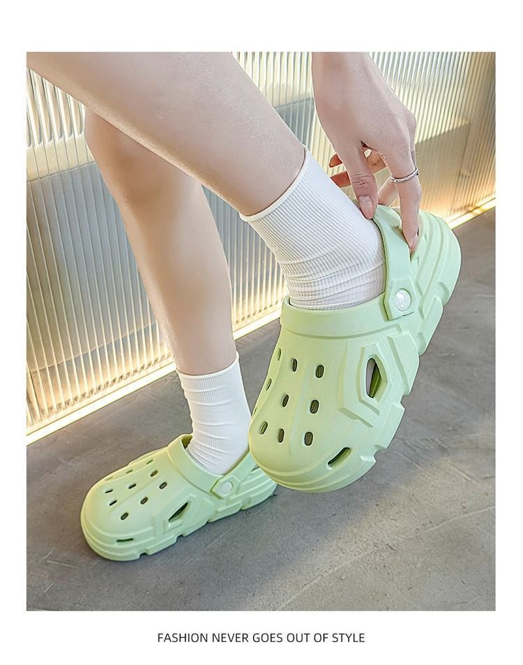 洞洞鞋男士夏天外穿防滑厚底2024新款卡通包头沙滩凉拖鞋女款护士详情3