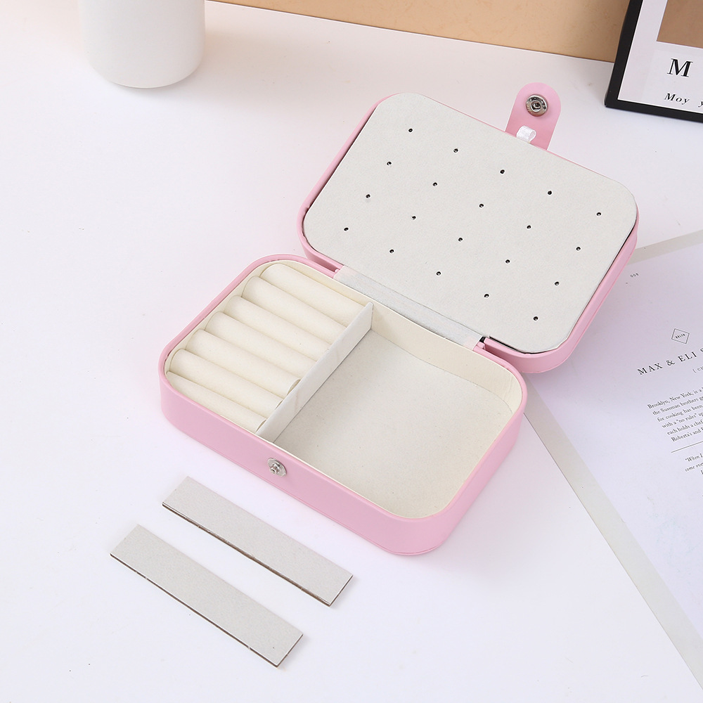 Hot-selling portable, compact and large-capacity jewelry storage box, anti-oxidation travel necklace, earrings, ring, jewelry box, jewelry bag storage box pic 13