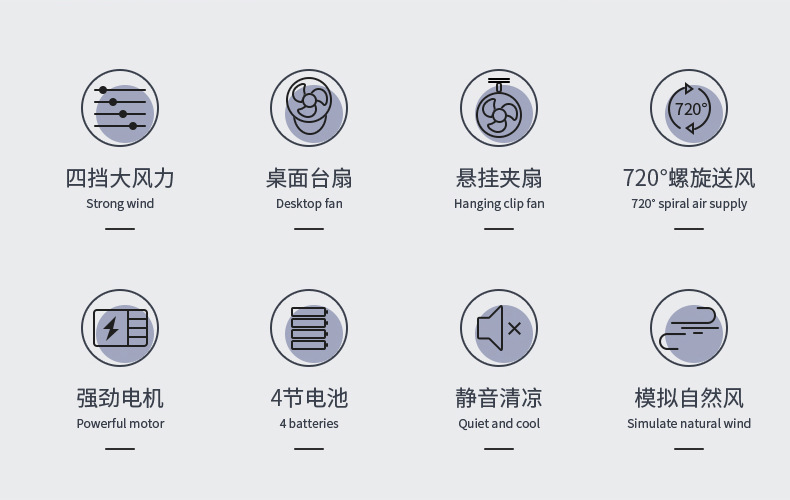 Clip fan manufacturer portable charging fan, outdoor small fan, mini fan, desktop fan, dormitory electric fan pic 4