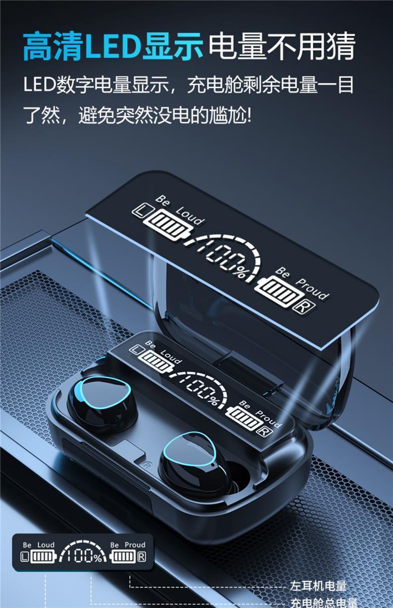 The cross-border bestseller M10 digital display screen, large battery life, long battery life, Bluetooth headphones, gaming style, touch control, high-quality audio headphones pic 6