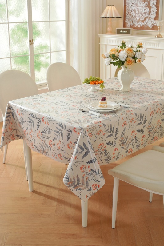 TPU faux linen printed rectangular tablecloth, no-wash, waterproof, oil-proof, heat-resistant, light luxury dining table and coffee table fabric home tablecloth pic 10