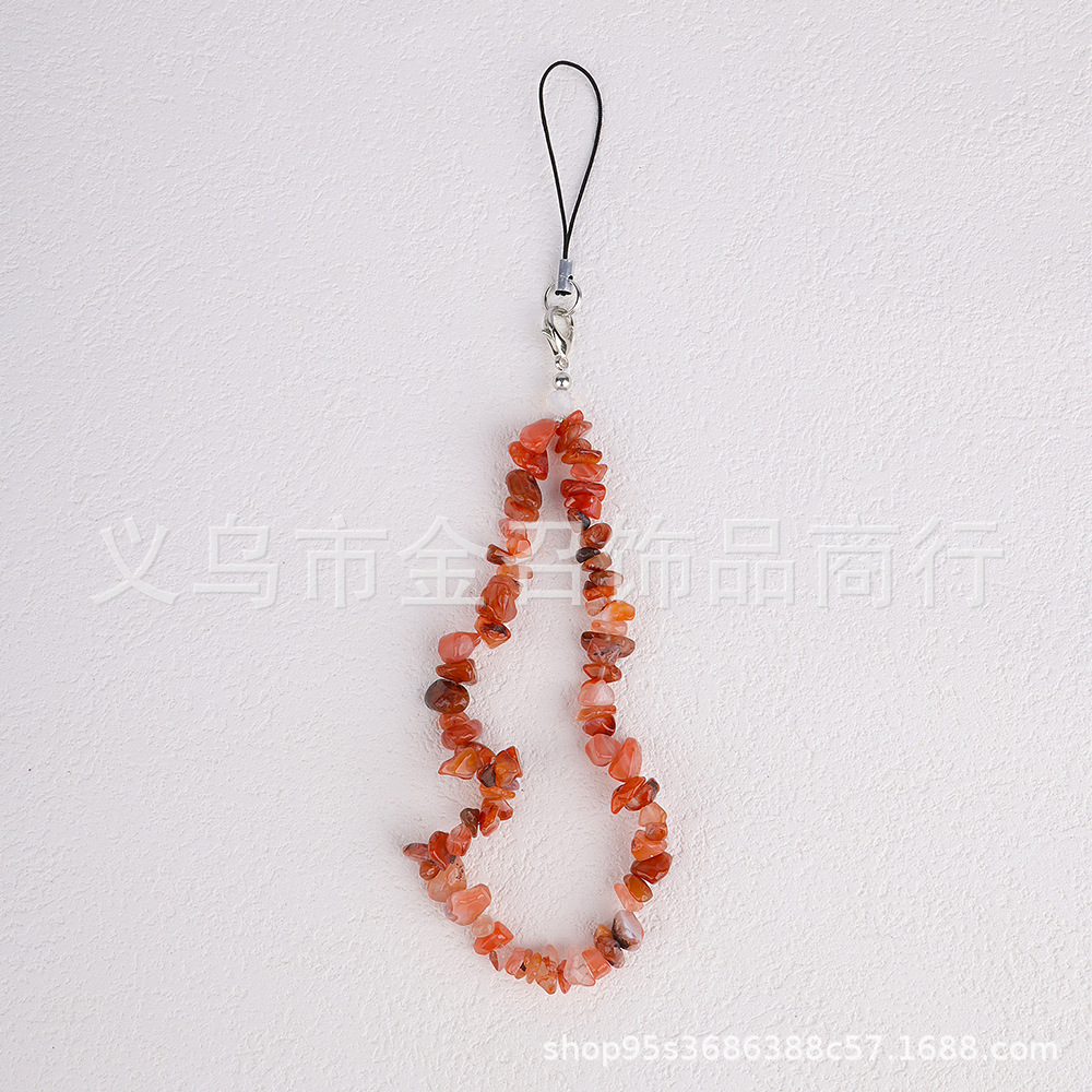 European and American ins crushed stone mobile phone chain, natural crystal mobile phone chain, DIY rose crystal amethyst beads mobile phone lanyard pic 10
