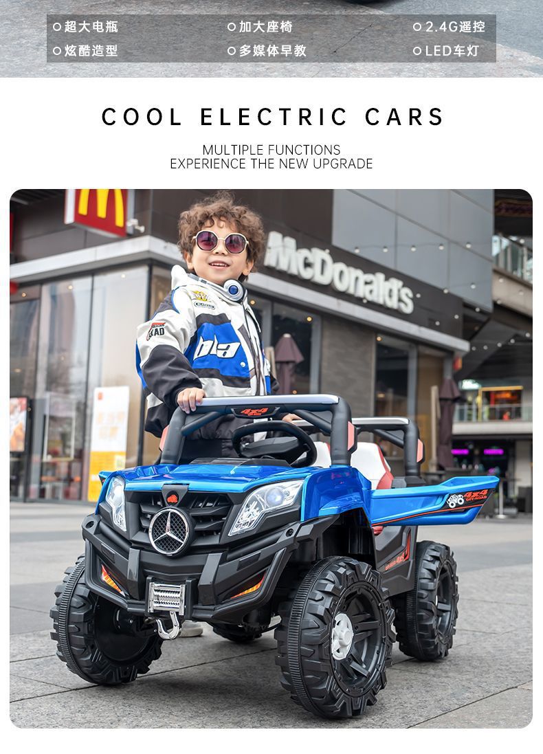 OZON儿童电动车四轮越野车遥控小孩玩具车可坐人2-8岁宝宝电瓶车详情2