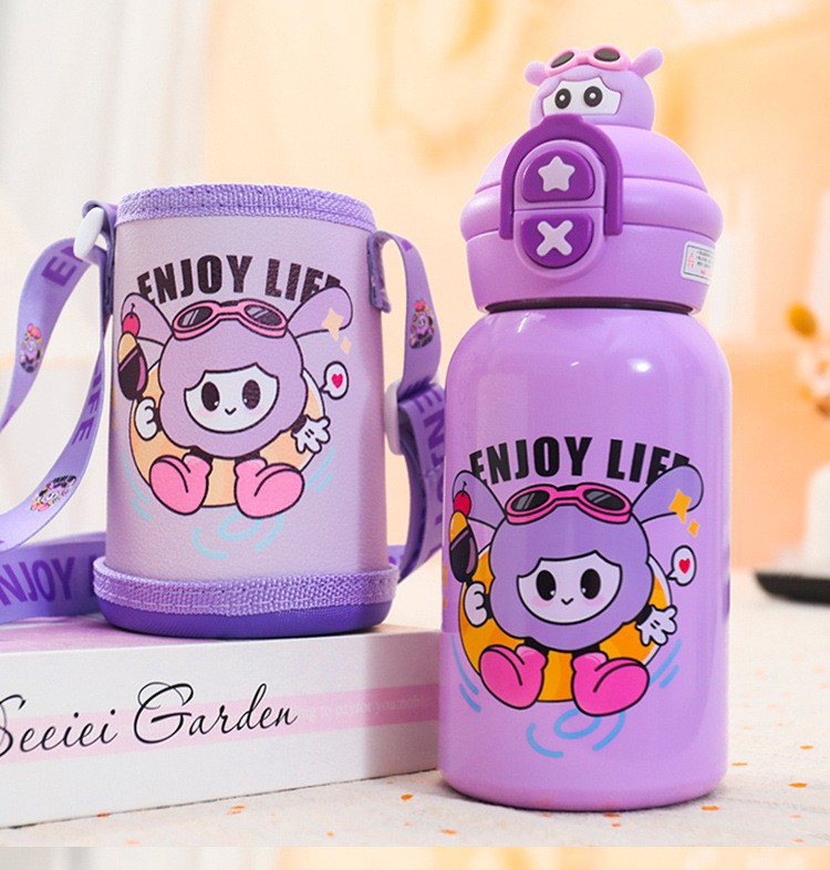 新款公仔儿童保温杯316不锈钢双饮吸管杯可爱幼儿园宝宝专用水杯详情13