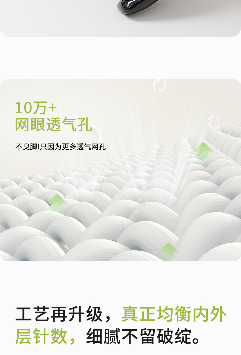 新款袜子女春夏季纯色薄款堆堆袜无骨网眼透气百搭防勾丝长筒袜详情5