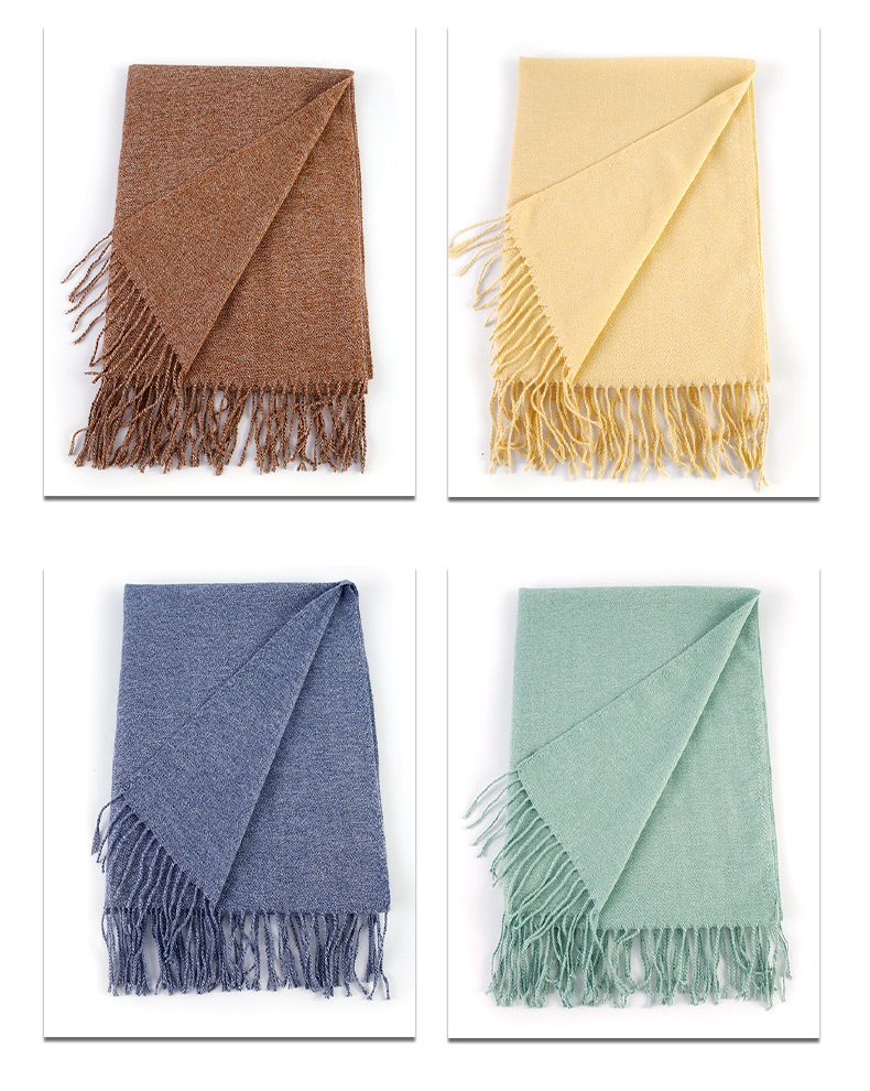 单色夹花仿羊绒围巾纯色披肩刺毛秋冬保暖高级感外贸跨境男女厂家详情8