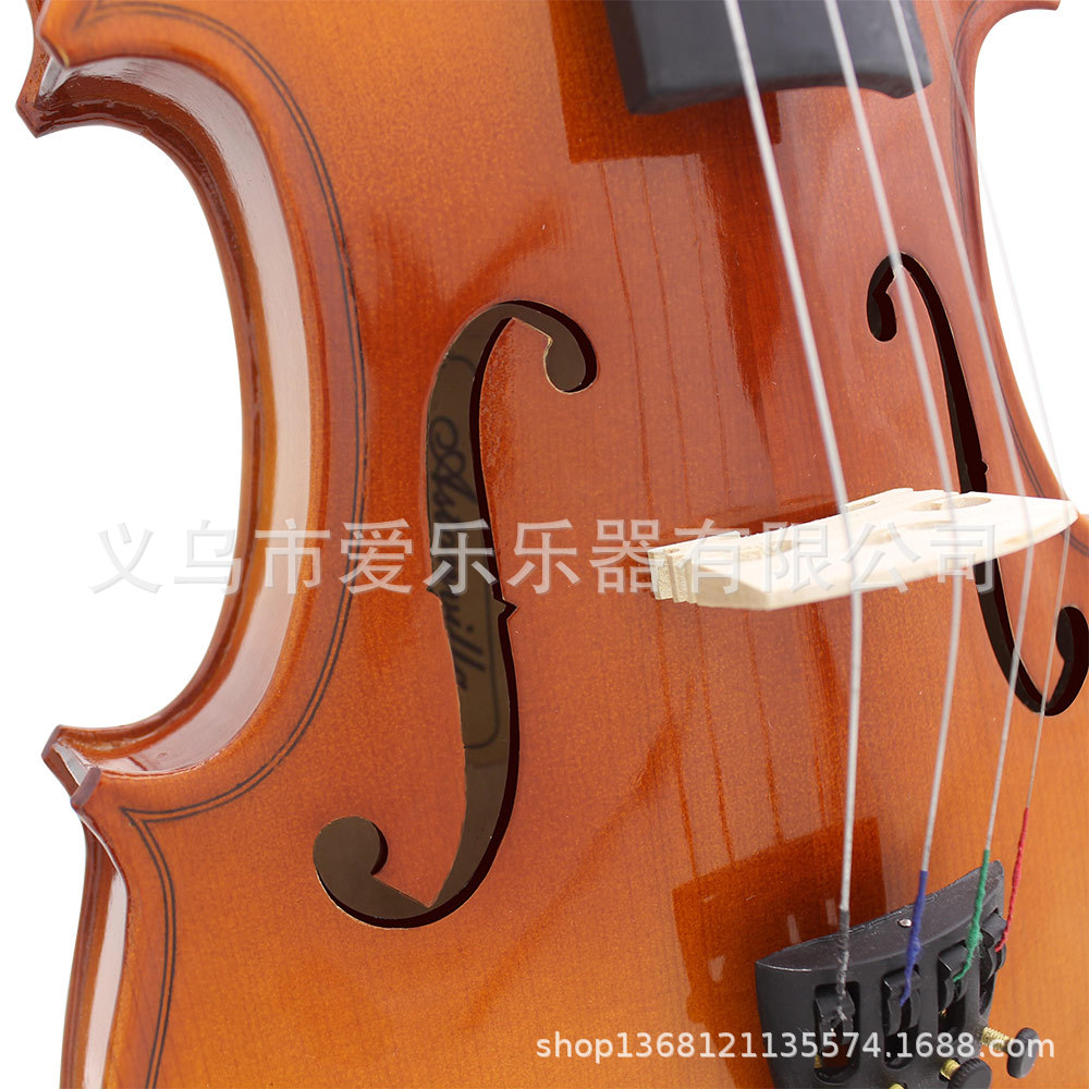 4/4 Solid wood violin natural color playing violin set for children, adults and beginners pic 13