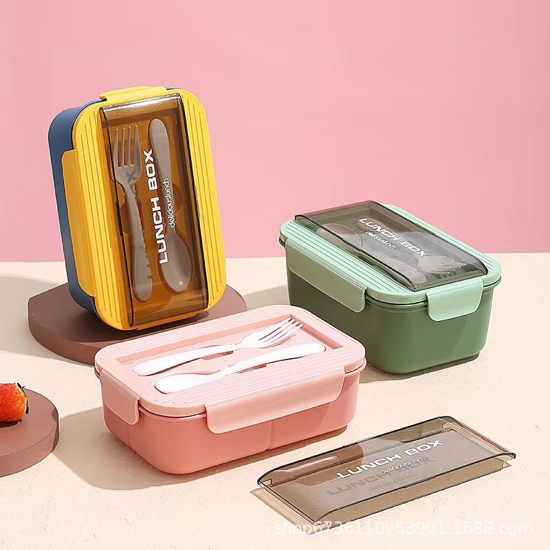 Student simple plastic compartments lunch box, microwave oven heating lunch box, children's fruit retail lunch box with lid pic 14