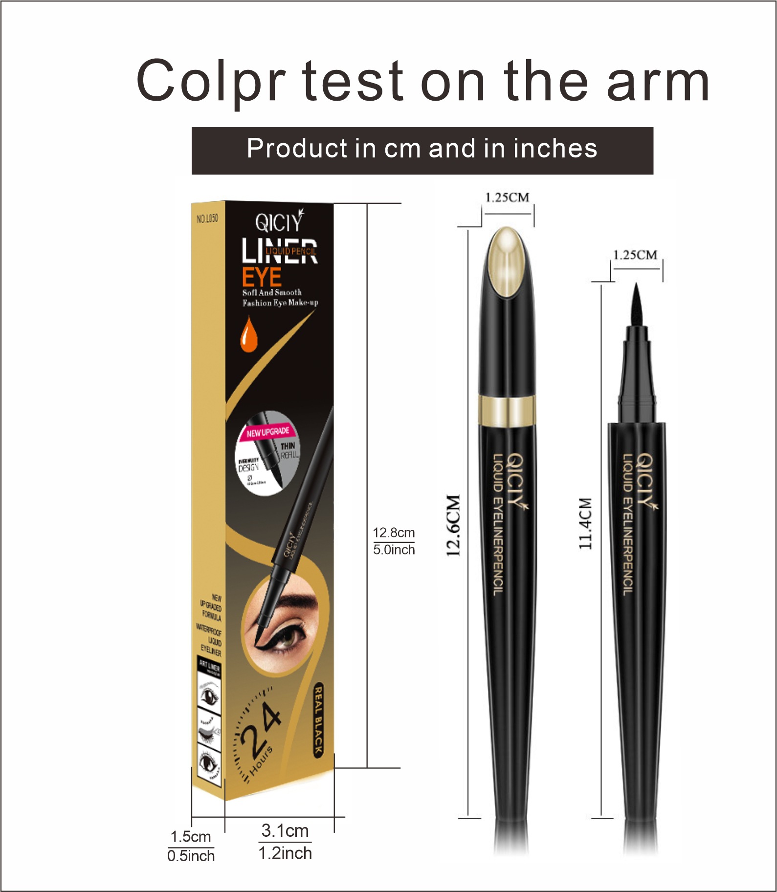 【 Cross-border Exclusive 】QICIY eyeliner Pen Waterproof, non-smudging, genuine eyeliner liquid pen, Quick-drying silkworm pen wholesale pic 10
