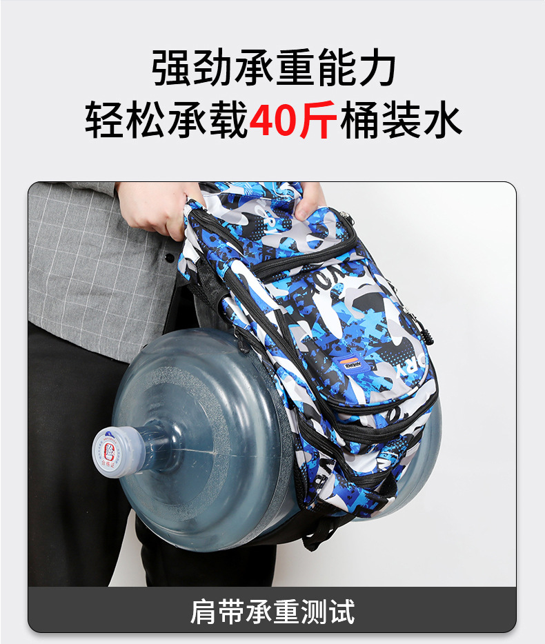 迷彩印花背包外贸大容量休闲双肩包电脑包男初中高中男女学生书包详情8