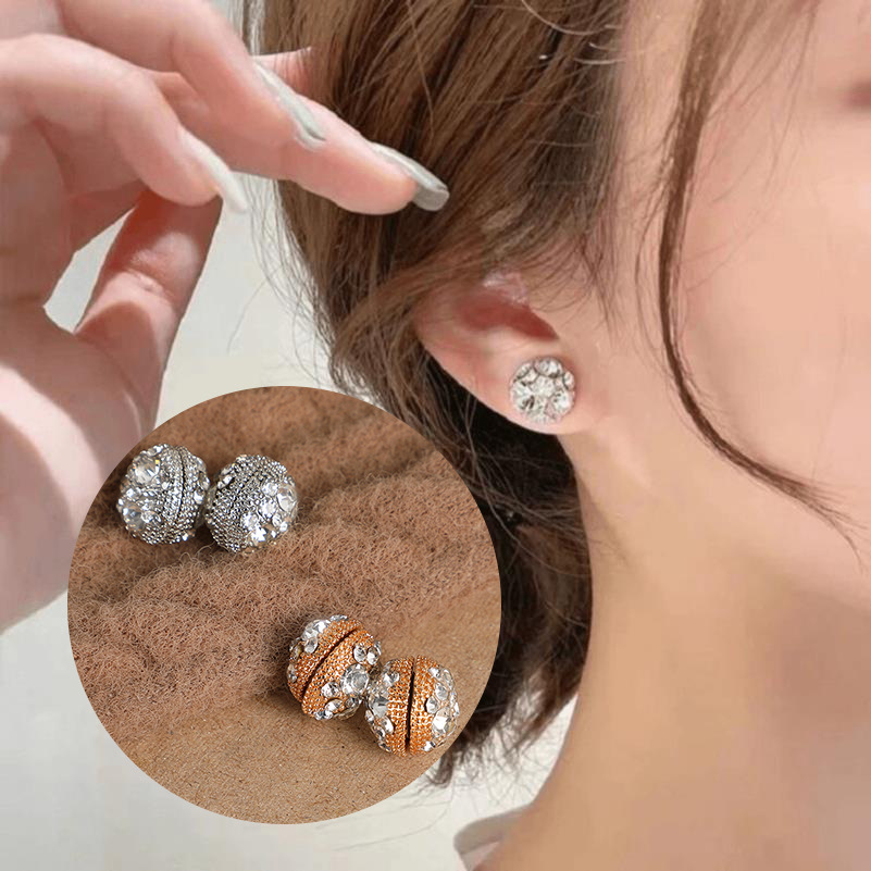 超闪双面无耳洞耳夹无痛吸力强磁铁耳环女耳饰冷淡风轻奢小众耳饰详情1