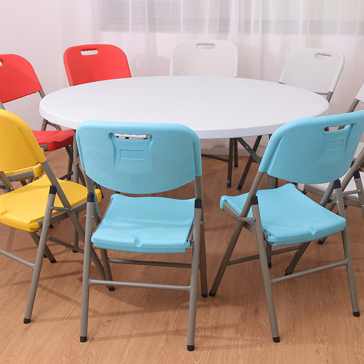 外贸折叠圆桌家用酒店饭店折叠大圆桌客厅餐厅户外简易塑料折叠桌详情29