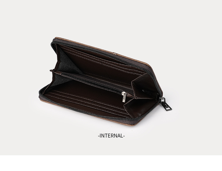 厂家批发男士钱包长款手机包多卡位大容量拉链皮夹便携卡包男钱夹详情12