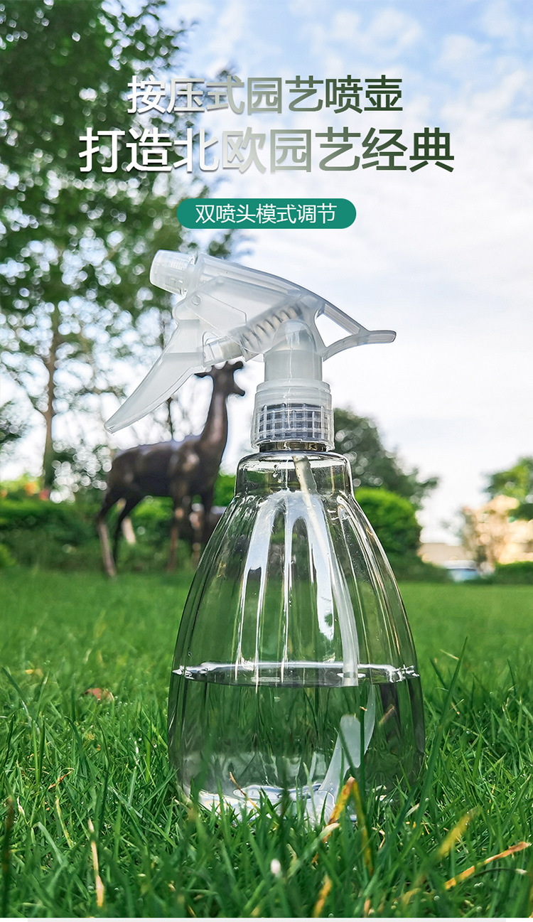 新款喷壶园艺花卉小喷壶浇花壶喷雾壶家用手压式喷水84消毒水喷瓶详情2