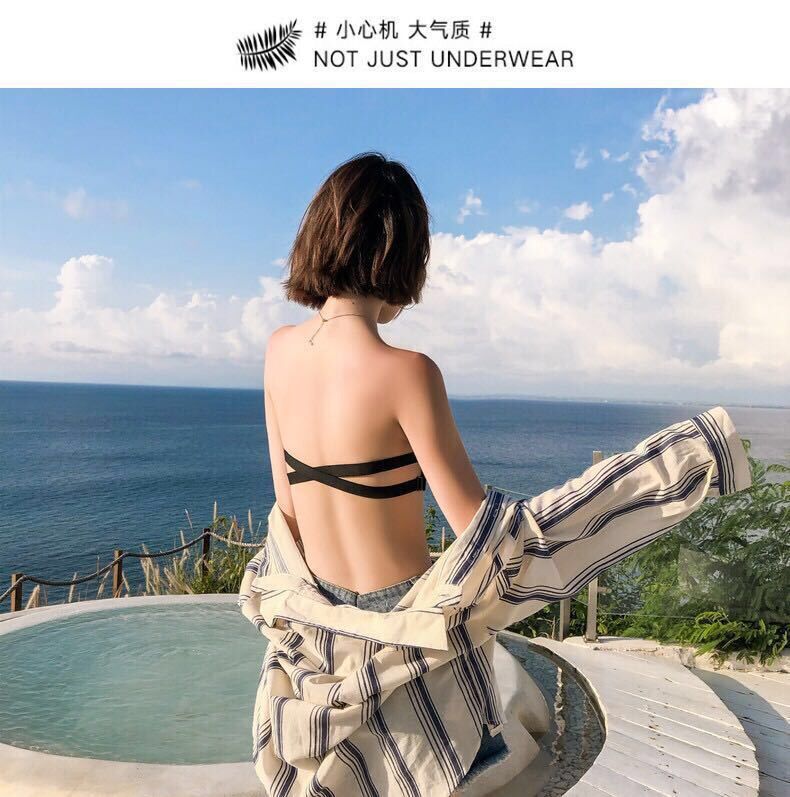 Strapless lingerie for women, a breathable summer thin, strapless, invisible, frameless bra cover that wraps around the chest and exposes the back pic 8