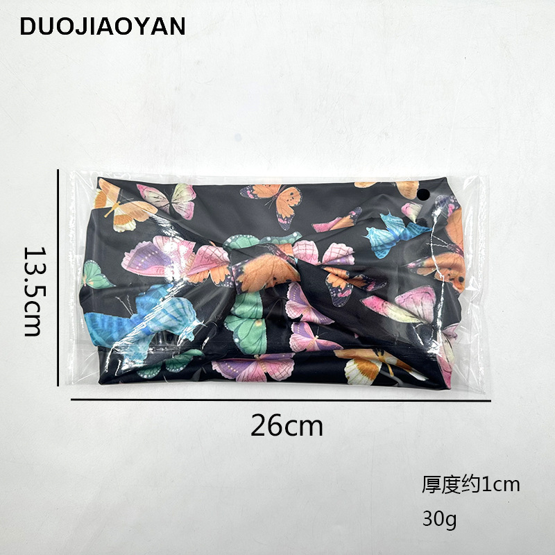 The new sporty hair band, Paisley printed hair band, is a popular fashion wide-sided breathable sports yoga hair band for women pic 3