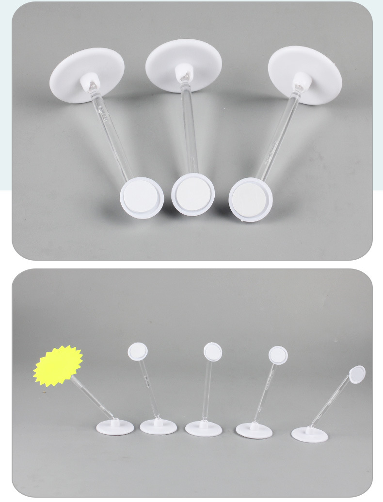 The desktop is pasted with a double-headed transparent rod label and price tag. The Angle of the clip can be adjusted. It is a vertical clip for fruit store explosion stickers pic 6