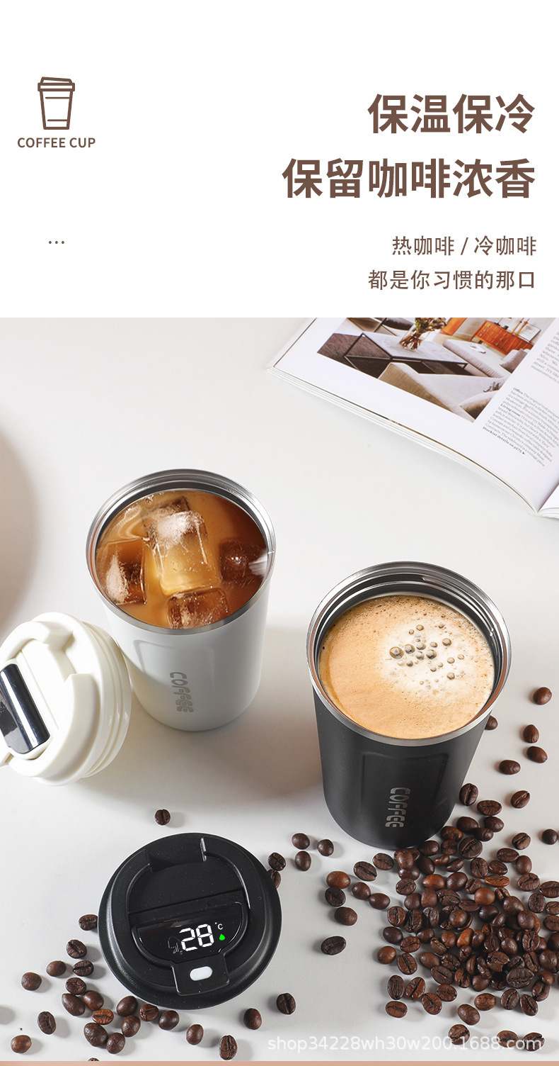 外贸经典款不锈钢咖啡杯翻盖直饮大容量保温杯户外休闲便携随手杯详情3