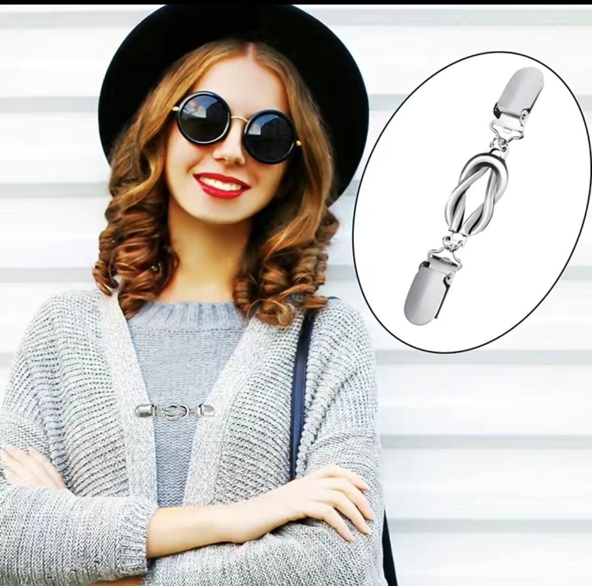 欧美复古合金毛衣夹丝巾开衫扣衬衣领夹防走光束紧夹胸针厂家直销详情18