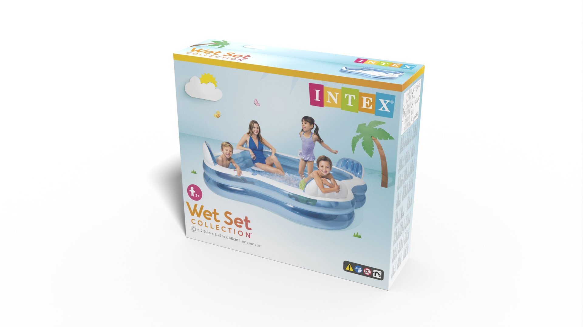 intex 56475靠背座位家庭水池 PVC亲子互动户外儿童游泳戏水泳池 靠背充气水池 透明 高端 环保加厚详情1