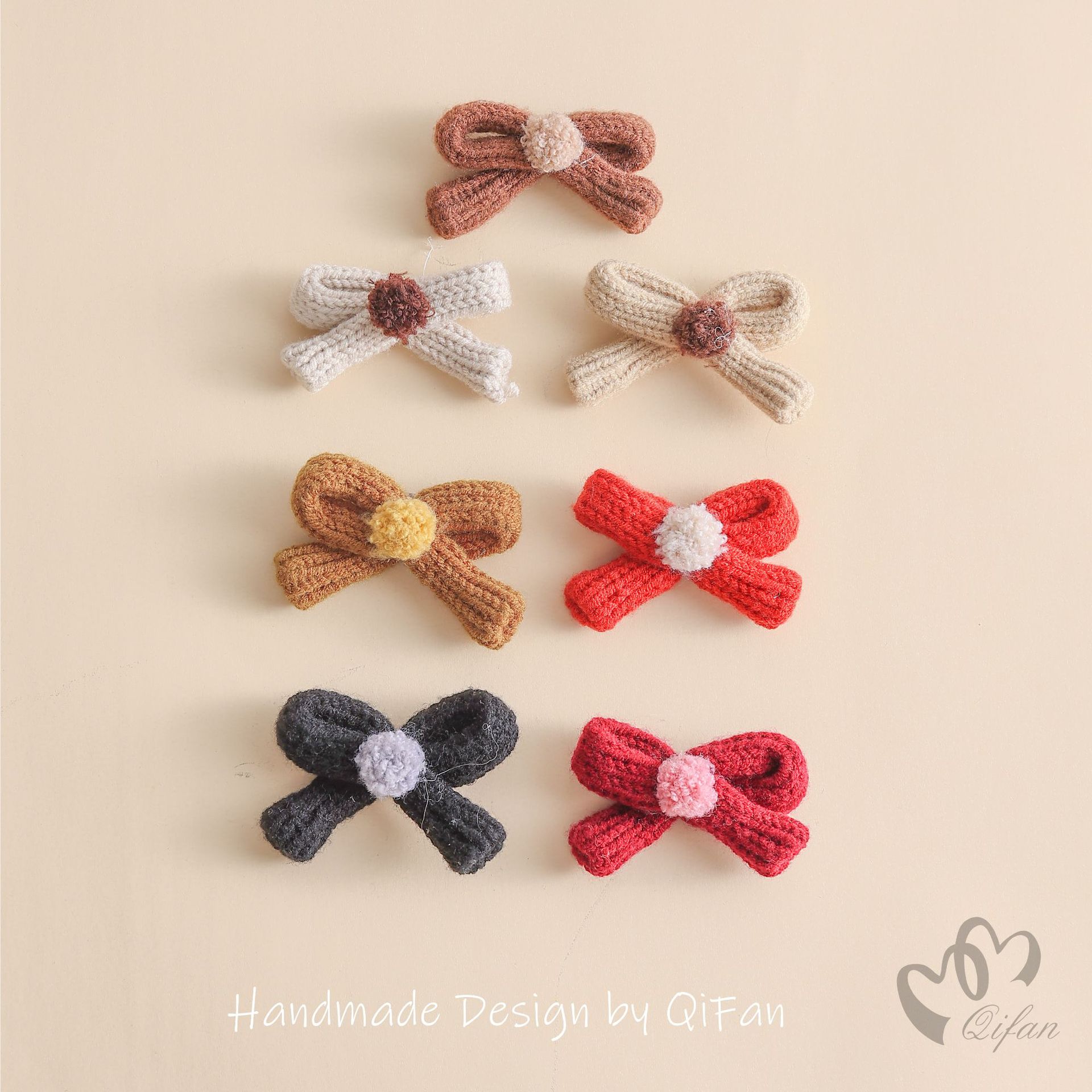 毛线剪结毛线手打结蝴蝶结 布艺毛线结蝴蝶结服饰发饰配件辅料详情3