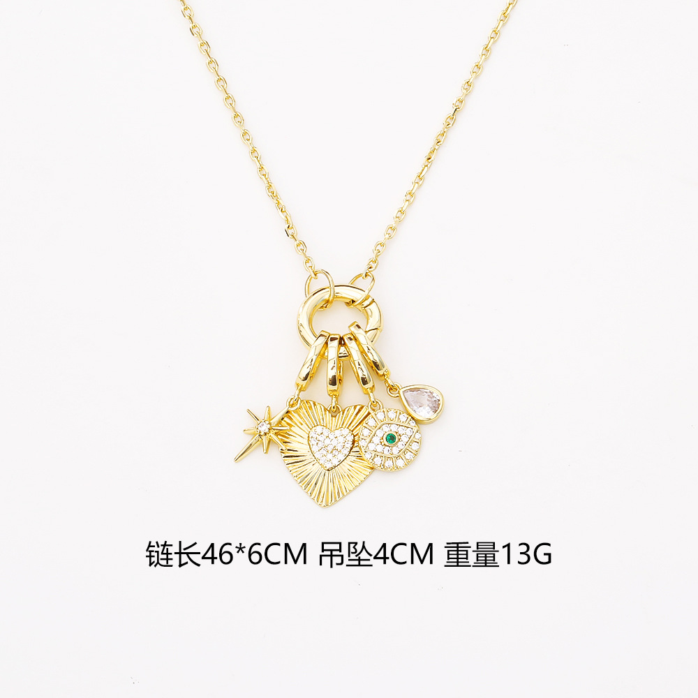 轻奢高级感铜镀真金爱心项链小众设计个性百搭网红爆款时尚锁骨链详情2