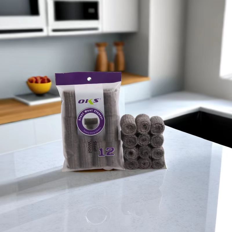 Household steel wool balls, stainless steel cleaning balls, pot brushes, dish brushes, steel wool balls, kitchen dish cleaning balls, OKS pic 5