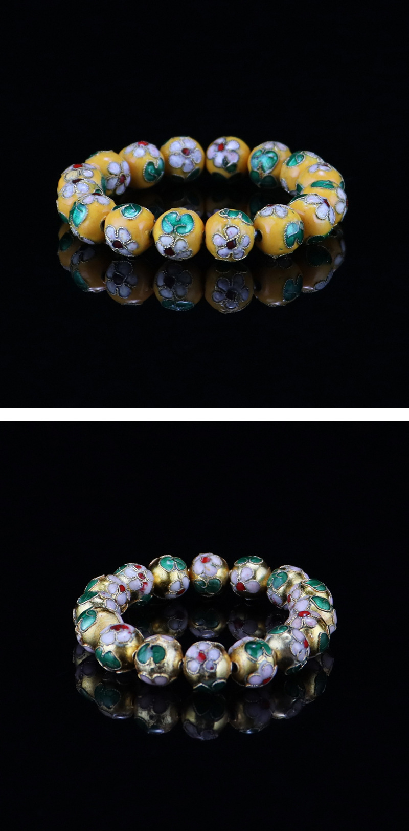 Beijing Cloisonne classical ethnic style jewelry, cloisonne enamel filigree silver blue round bead bracelet pic 38