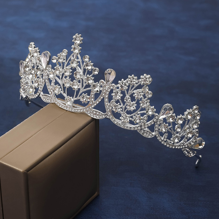 皇冠婚礼发箍新 娘头饰水钻头箍饰品 锌合金凤冠婚庆走秀新娘皇冠详情7