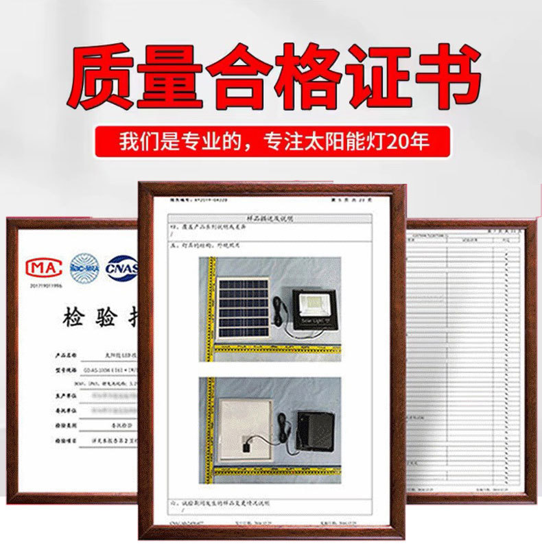 LED太阳能投光灯户外新农村庭院灯家用超亮遥控景观灯路灯详情9