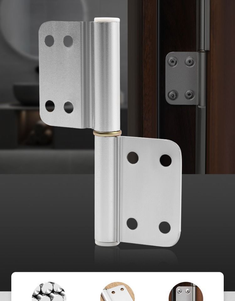 Toilet and bathroom door hinges, aluminum alloy doors, stainless steel bathroom door hinges, folding hinges, hinge accessories, loose-leaf hinges pic 1