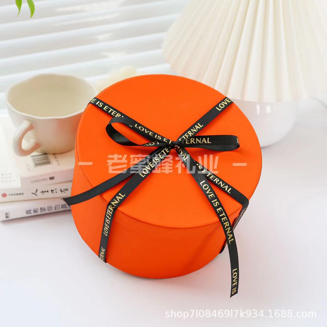 圆形牛皮纸盒圆形伴手礼盒子礼物盒礼品盒圣诞包装盒饼干烘焙包装详情31