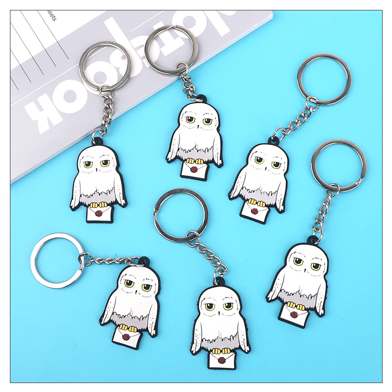 PVC软胶钥匙扣批发 猫头鹰钥匙圈 卡通信封挂件 信鸽礼品玩具现货详情1