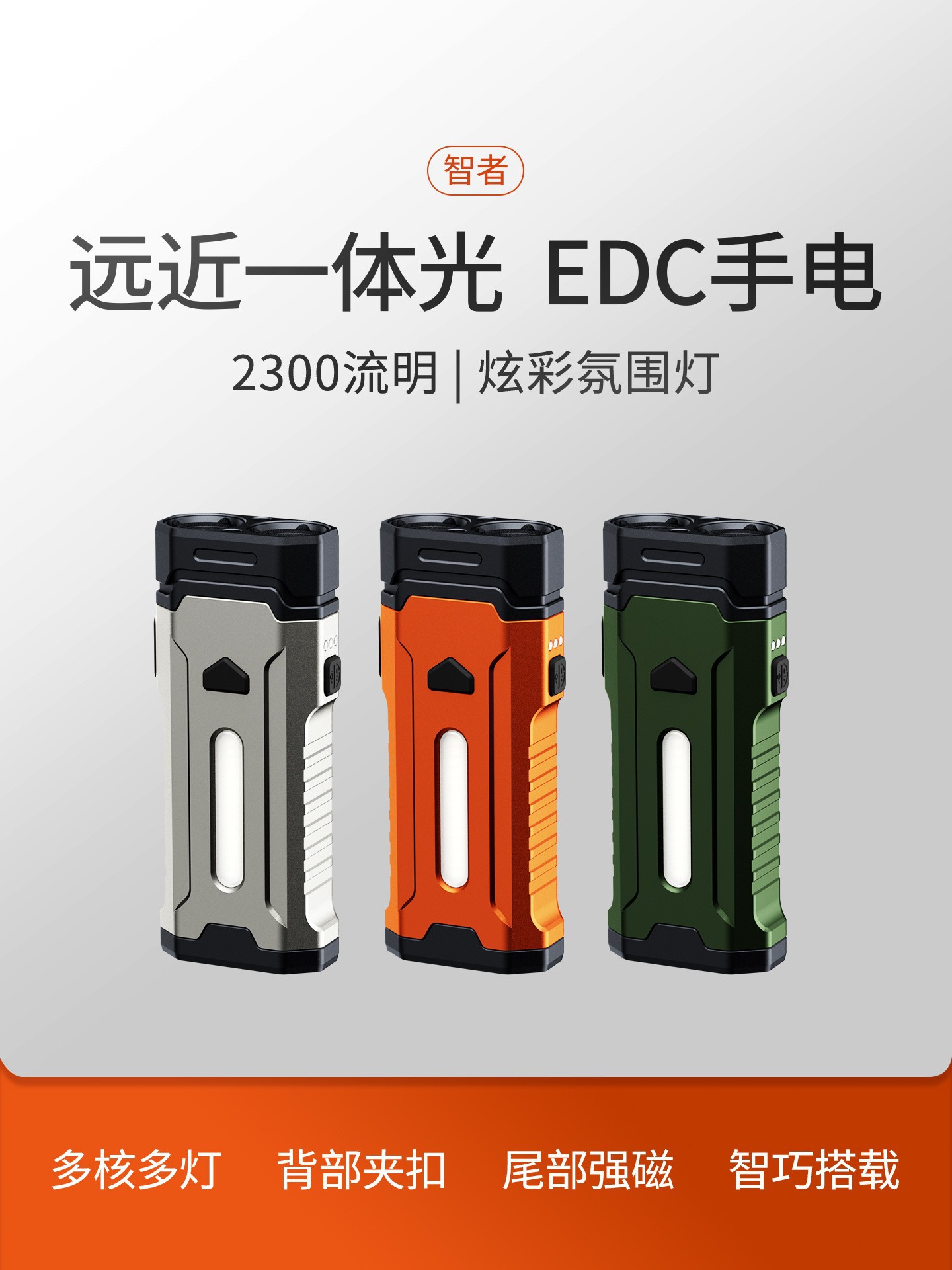 Pailide EDC aluminum alloy multi-functional high-intensity flashlight, RGB colorful outdoor keychain light, warning magnetic work light, high and low beam integrated mountain and camping light pic 22